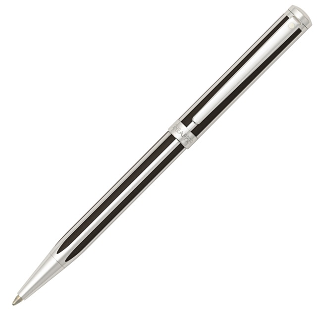 Sheaffer Intensity Ballpoint Pen Jet Black Striped Chrome
