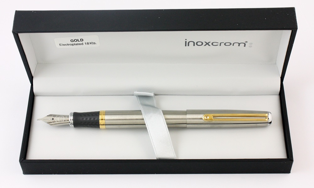 Inoxcrom Excellence Wall Street Fountain Pens. Stainless, Black, Blue ...