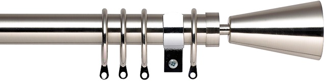 Harrison Drape Ascot 28mm Dia Stainless Steel Curtain Pole 120cm
