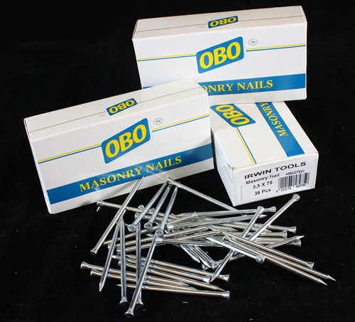 180 x OBO Standard Masonry Nails by Irwin 23 to 100 mm sizes - Free ...