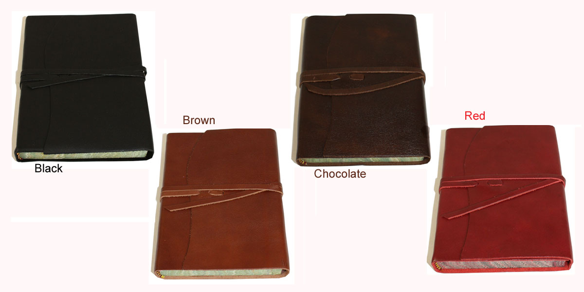 Papuro Roma Marbled Edge Leather Blank Journal - 3 Sizes and 4 colours ...