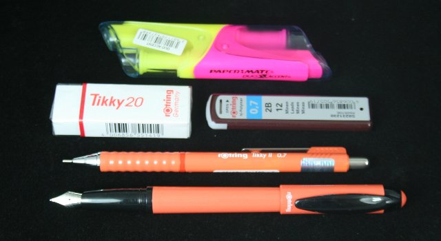 Rotring TIKKY School Set Fountain Pen, Pencil, etc RED  