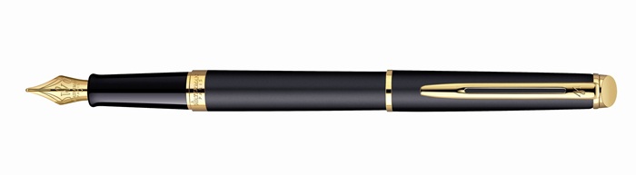 Waterman Hemisphere Fountain Pen Medium Nib Gift Boxed Black Stainless ...