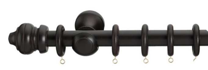 Harrison Drape ELITE 28mm WALNUT Finish Wooden Curtain Poles 1.2m - 3 ...